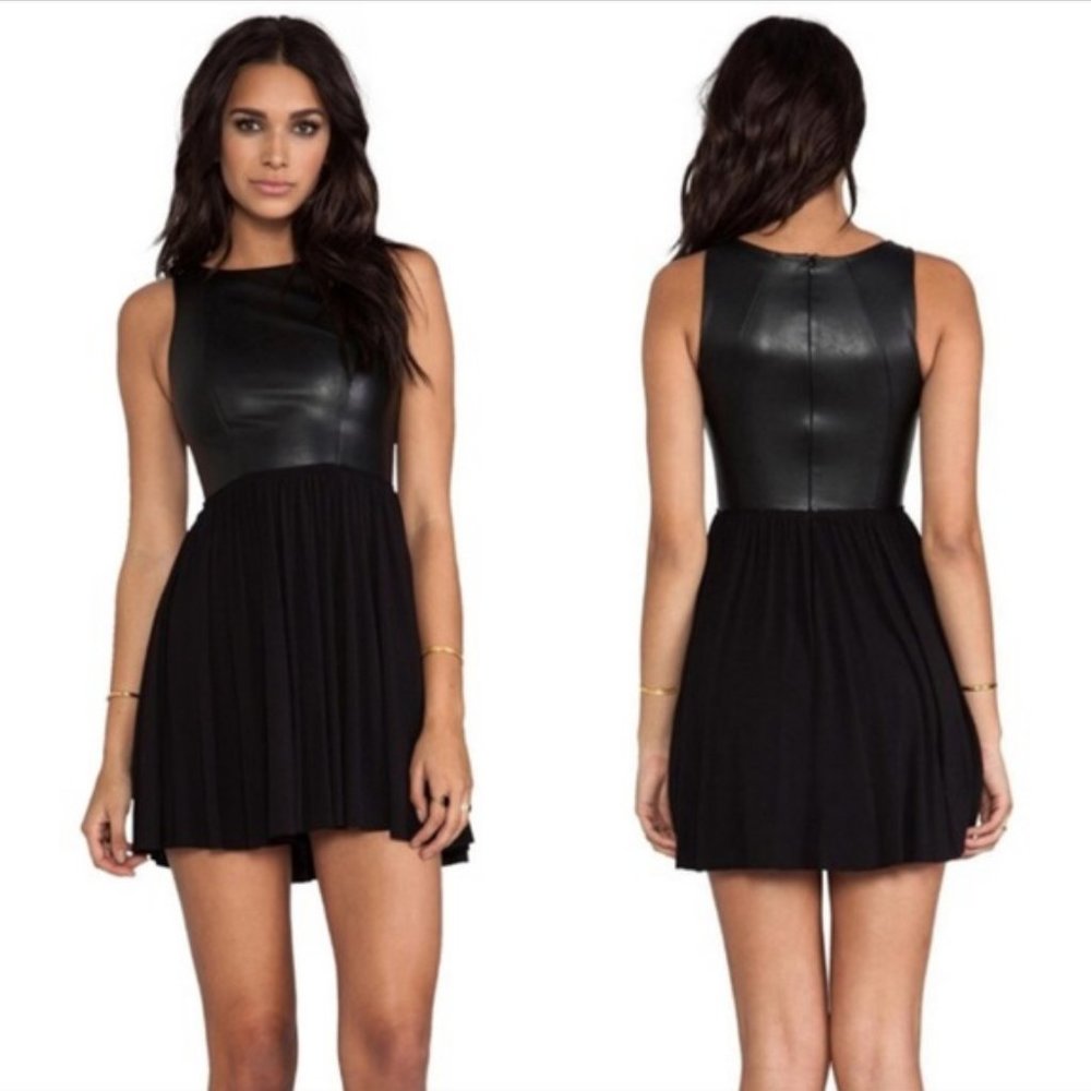 Bailey 44 Carpe Diem Vegan Leather Fit Flare Dress